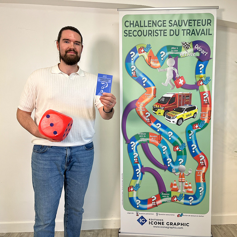 Jeu sauveteur secouriste du travail icone graphic